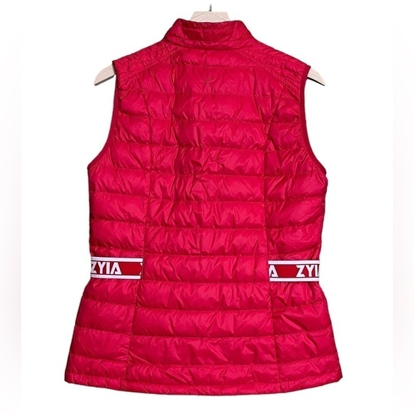 ZYIA Active Alpine Down Puffer Vest Quilted Logo Waist. Red Size L #890 - Picture 5 of 10
